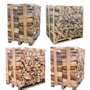 4 – Palettes (2 chêne blanc + 2 Hêtre/Charme) – Bûches de 40 cm