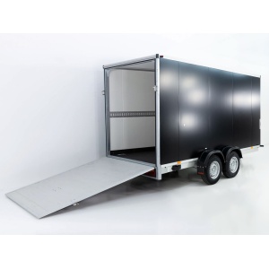 Vezeko Kofferanhänger 184x405cm Höhe:205cm 2,7t|Rampe|schwarz-Neu