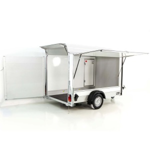 Debon Kofferanhänger C300 Sandwich 148x295cm H:190cm 1,3t|Alu|Polybug|Tür|Klappe|weiß-Neu
