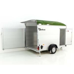 Debon Kofferanhänger C400 164x315cm H:200cm 1,3t|Alu, Polybug|Tür|olivgrün-Neu