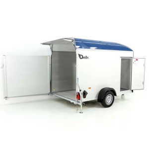 Debon Kofferanhänger C400 164x315cm H:200cm 1,3t|Alu, Polybug|Tür|blau-Neu