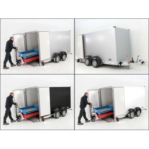 Vezeko Koffer-Absenkanhänger 157x344cm Höhe:190cm 2,7t-Neu