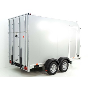 Vezeko Kofferanhänger 184x355cm Höhe:205cm 2,7t|45°|Tür|Rampe|silber-Neu