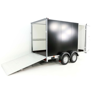 Vezeko Kofferanhänger 184x355cm Höhe:205cm 2,7t|Tür|Rampe|schwarz-Neu