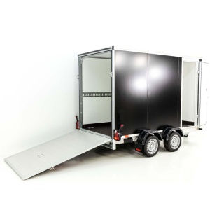 Vezeko Kofferanhänger 184x405cm Höhe:205cm 2,7t|Rampe|Tür|schwarz-Neu