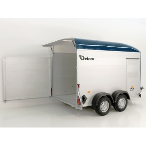 Debon Kofferanhänger C500 164x300cm H:200cm 2,6t|Alu|Polybug|Tür|blau-Neu