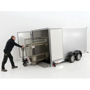 Vezeko Koffer-Absenkanhänger 167x400cm Höhe:210cm 3,5t|silber-Neu