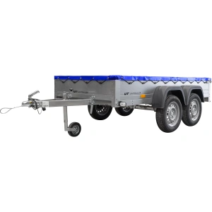 Garden Trailer 264/2 Kipp Mit Stützrad, Planenträger Und Blauer Flachplane-Neu
