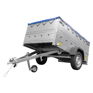 Kfz Anhänger 750 kg Garden Trailer 201 KIPP mit zusätzlichen Bordwänden, Stützrad und blauer Flachplane-Neu