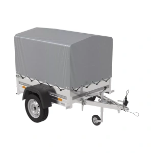 Kipper Anhänger 750 kg Garden Trailer 150 KIPP 150×106 cm [mit Hochplane, Hochspriegel und Stützrad]-Neu