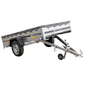 Kipper Pkw Anhänger Garden Trailer 230 KIPP [230 cm x 125 cm] mit Flachplane, Stützrad und Planenträger-Neu