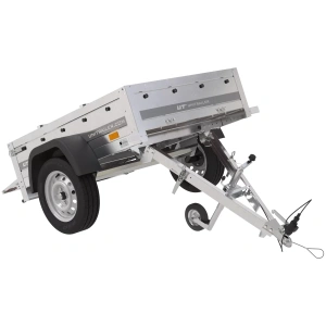 Kleinanhänger für Pkw Garden Trailer 150 KIPP 150×106 cm 750 kg [mit Flachplane, Planenträgern, Stützrad]-Neu