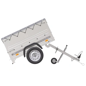Neu Anhänger Garden Trailer 150 KIPP mit zusätzlichen Bordwänden, Stützrad und Flachplane-Neu