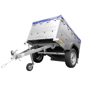 Pkw Anhänger Neu Garden Trailer 150 KIPP mit zusätzlichen Bordwänden, Stützrad und blauer Flachplane-Neu