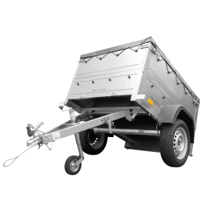 Pkw Anhänger Neu Garden Trailer 150 KIPP mit zusätzlichen Bordwänden, Stützrad und grauer Flachplane-Neu